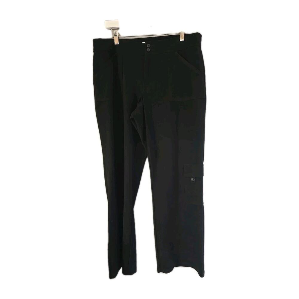 Coldwater Creek Black Straight‎ Leg High Rise Utility Cargo Pants Womans Size 14